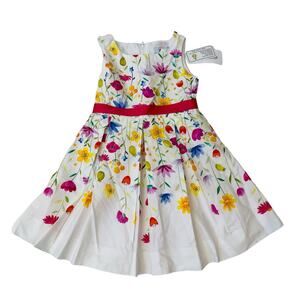 NWT Florence Eiseman Size 7 Floral Border Print Dress